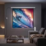 Ecrã de Projeção Elétrico 85'' com Comando Remoto, Formato 1:1, 152x152 cm, Branco