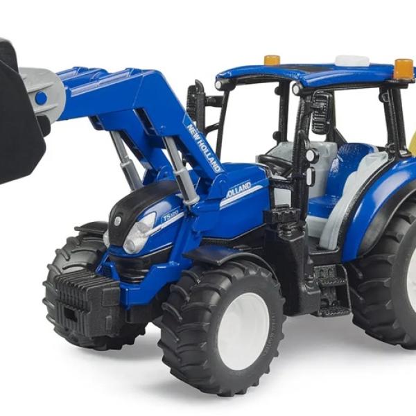 Trator New Holland T5.120 com Pá e Atrelado - BRUDER