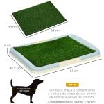 Sanita para Cães com Relva Artificial Grade e Bandeja Desmontável para Adestramento de Cães 63x48,5x6 cm Multicor