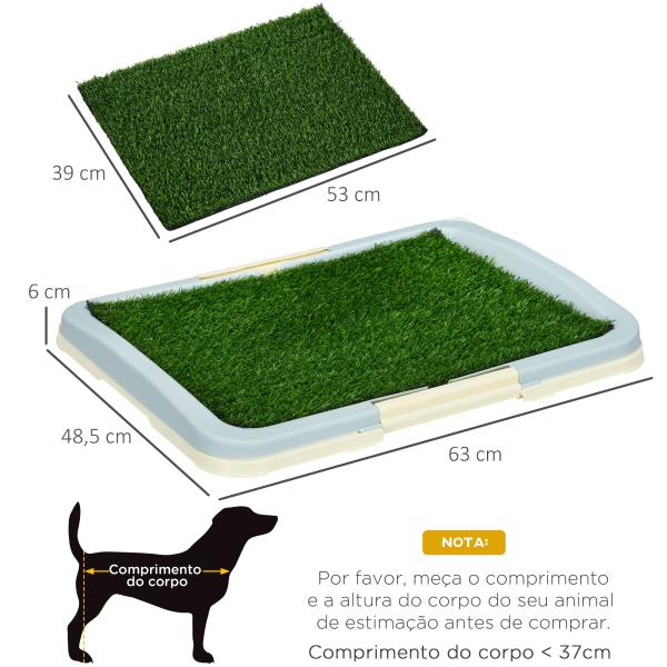 Sanita para Cães com Relva Artificial Grade e Bandeja Desmontável para Adestramento de Cães 63x48,5x6 cm Multicor