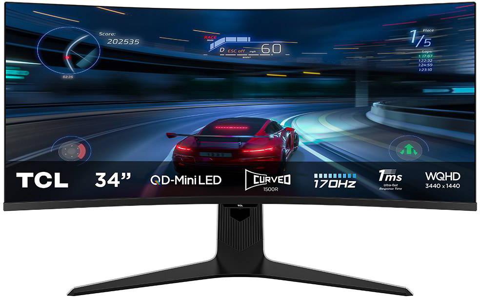 Monitor Curvo Professional 34R83Q VA QD - Mini LED 34 WQHD 21:9 180Hz VESA Adaptive Sync - TCL