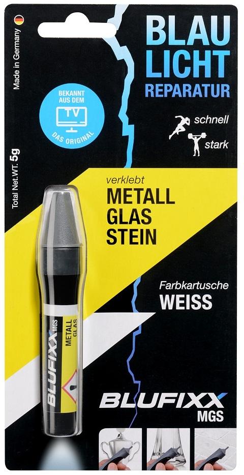 Recarga de Cola Reparadora Metal, Vidro e Pedra (MGS) Branco 5g - BLUFIXX