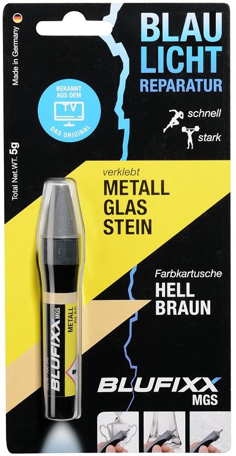 Recarga de Cola Reparadora Metal, Vidro e Pedra (MGS) Castanho Claro 5g - BLUFIXX