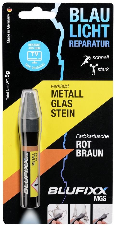 Recarga de Cola Reparadora Metal, Vidro e Pedra (MGS) Castanho - a - Vermelhado 5g - BLUFIXX