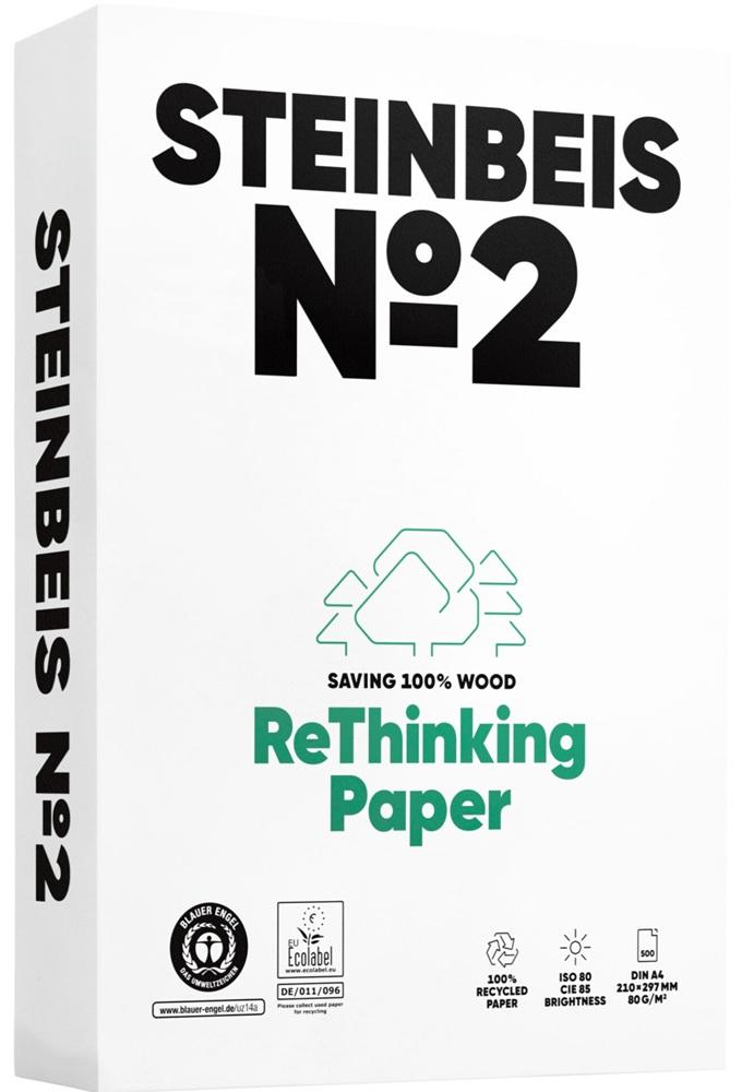 Resma 500x Folhas Papel Fotocopia Reciclado Nº2 Din A4 (80 Gr) - STEINBEIS