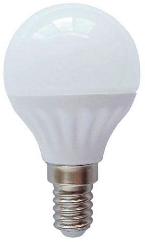 Lampada LED Opalina 220V E14 G45 6W Branco F. 6000K 510Lm