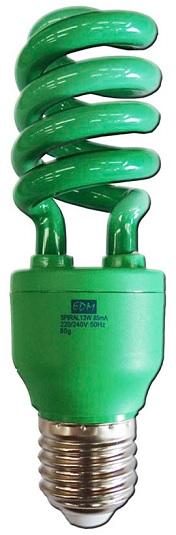 Lampada Economizadora E27 15W 230V Verde - EDM