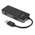 Adaptador USB para VGA/HDMI Startech USB32HDVGA Preto 4K Ultra HD