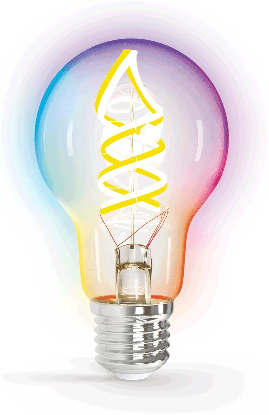 Lâmpada LED Filamento Smart Wi - Fi/Bluetooth E27 A60 220V 5W RGB + 2700K 420Lm