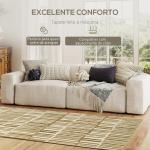 Tapete Sala de Estar 170x120 cm Tapete Lavável na Máquina de Lavar Pelo Curto Estilo Moderno Creme