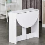 Mesa de Sala de Jantar Dobrável com 2 Laterais Mesa Auxiliar de Madeira para Cozinha Sala de Estar 104x76x73,7 cm Branca
