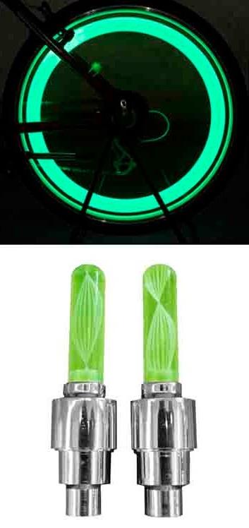 Pack 2 Lampadas NEON Sinalizadoras Verde p/ Rodas Veiculos (Carro, Mota, Bicicleta,...)