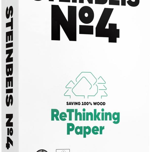 Resma 500x Folhas Papel Fotocopia Reciclado Nº4 Din A4 (80 Gr) - STEINBEIS