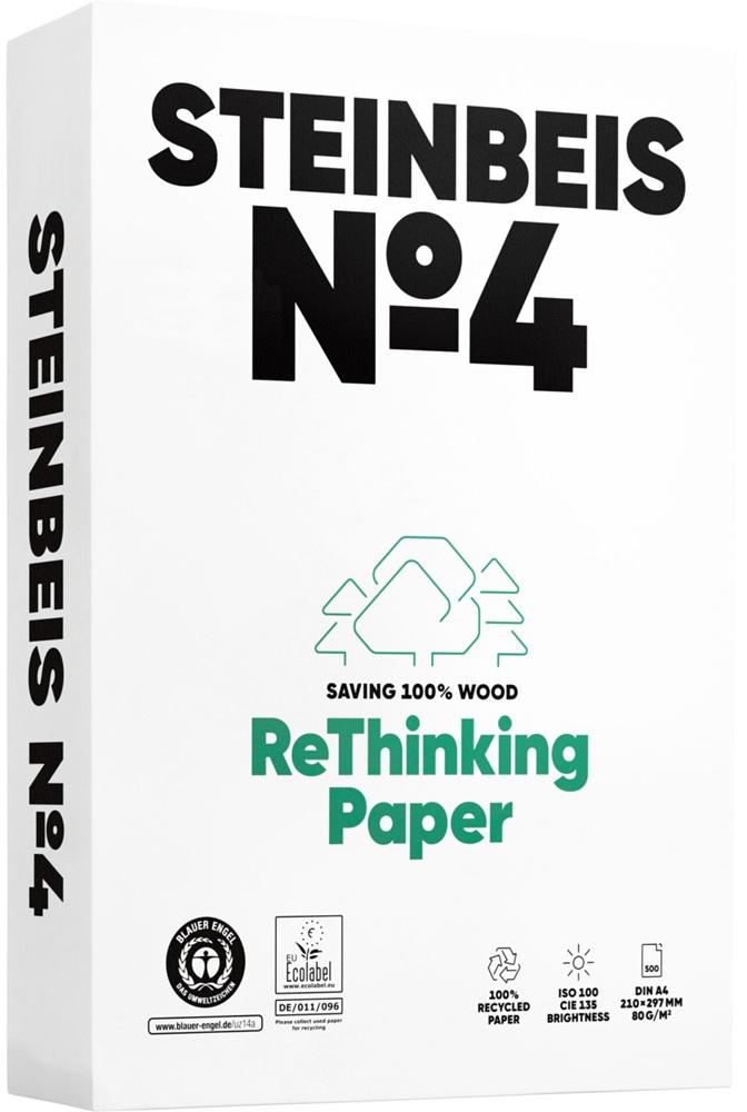 Resma 500x Folhas Papel Fotocopia Reciclado Nº4 Din A4 (80 Gr) - STEINBEIS
