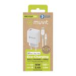Carregador de Parede + Cabo USB A para USB-C Muvit for Change SN-TC170DS1E150A + DC-006 Branco 12 W