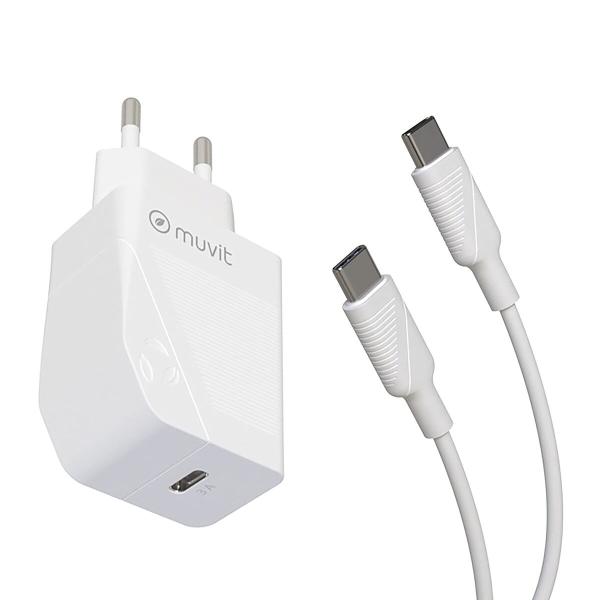 Carregador de Parede + Cabo USB-C Muvit Branco 20 W