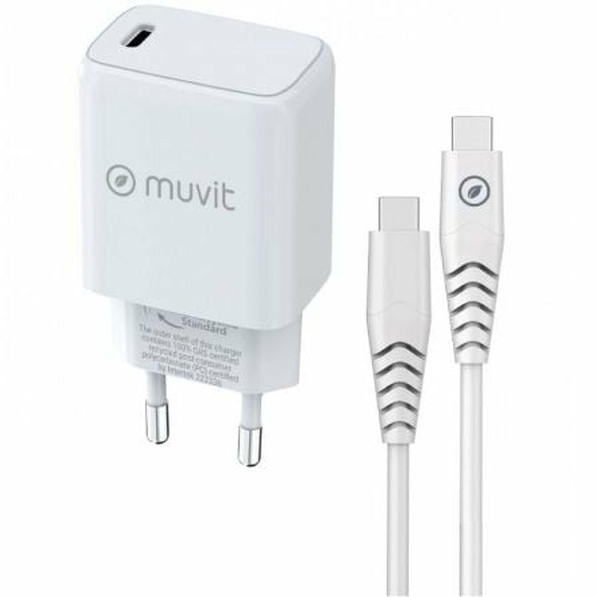 Carregador de Parede + Cabo USB-C Muvit Branco 20 W