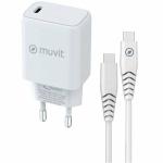 Carregador de Parede + Cabo USB-C Muvit Branco 20 W