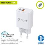 Carregador de Parede Muvit for Change Branco 18 W 20 W