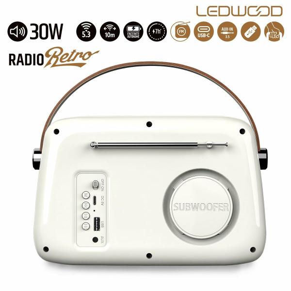Rádio Transistor Ledwood ALMA WHI Branco 30 W