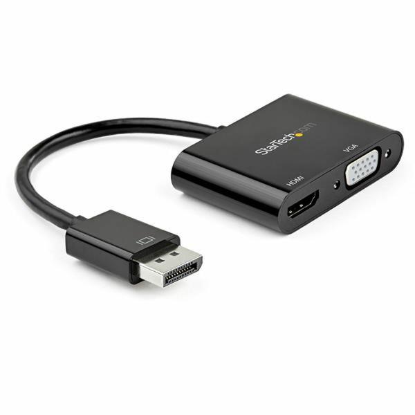 Adaptador Display Port para HDMI/VGA Startech DP2VGAHD20           4K Ultra HD Preto