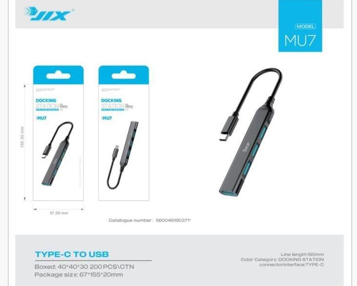 Adaptador Type-C para USB 4 em 1 (MU7)