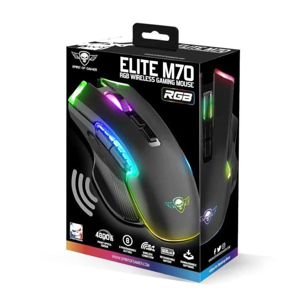 Rato Spirit of Gamer  Elite M-70 Preto
