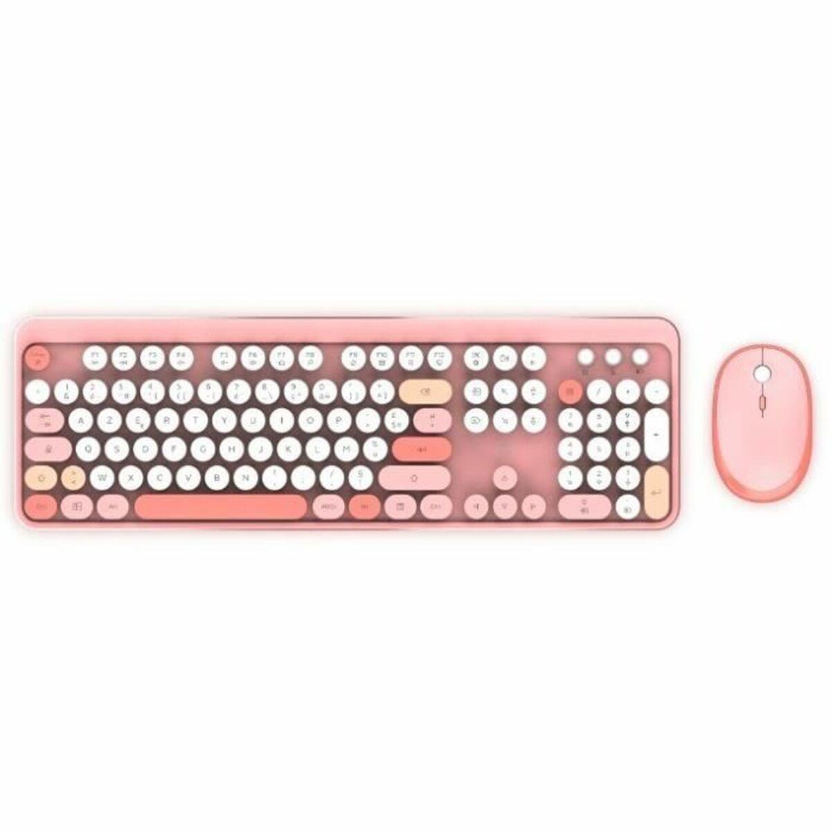 Teclado e Rato Mobility Lab Pure Color Rose Azerty Francês