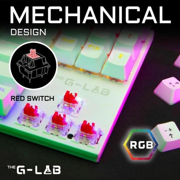Teclado e Rato para Vídeojogos The G-Lab MERCURY W Branco