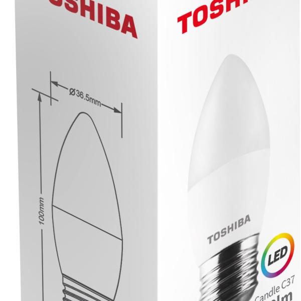 Lâmpada LED E27 C37 4,7W 6500K 470Lm - TOSHIBA