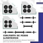 Conjunto de Halteres 25 kg 2 em 1 com Barra e Pega Antiderrapante para Treino de Força em Casa Ginásio Escritório Preto e Verde