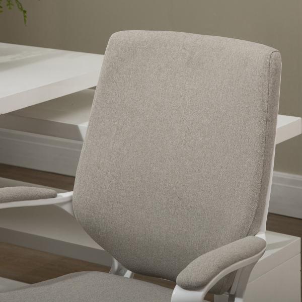 Cadeira de Escritório Ergonómica Giratória e com Altura Ajustável e Suporte Lombar 62x69x92 - 100 cm Bege