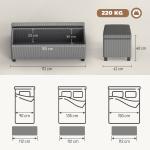Banco de arrumação banco de fim de cama em veludo cotelê com tampa, para sala, quarto, entrada, 112 x 42 x 40 cm, cinza