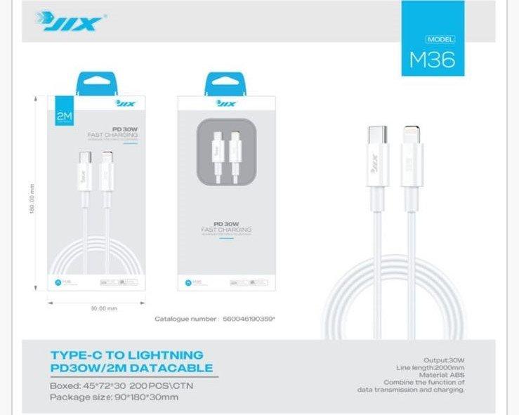 Cabo de Dados Lightning para Type-C 2M – PD 30W