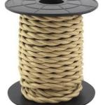 Bobine Cabo Eléctrico Têxtil Trançado 2x 0,75mm Castanho Claro (10 mts) - GSC