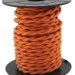 Bobine Cabo Eléctrico Têxtil Trançado 2x 0,75mm Laranja (10 mts) - GSC