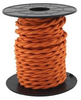 Bobine Cabo Eléctrico Têxtil Trançado 2x 0,75mm Laranja (10 mts) - GSC