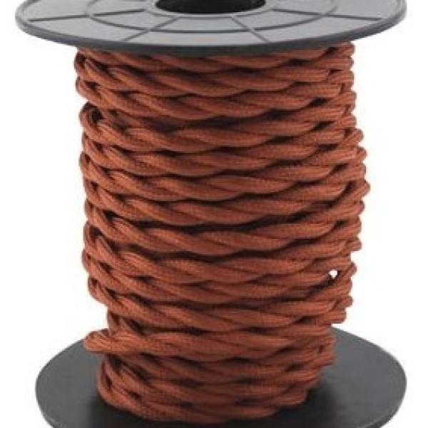 Bobine Cabo Eléctrico Têxtil Trançado 2x 0,75mm Bordô (10 mts) - GSC