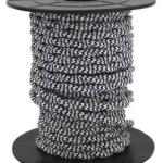 Bobine Cabo Eléctrico Têxtil Trançado 2x 0,75mm Preto/Branco (10 mts) - GSC