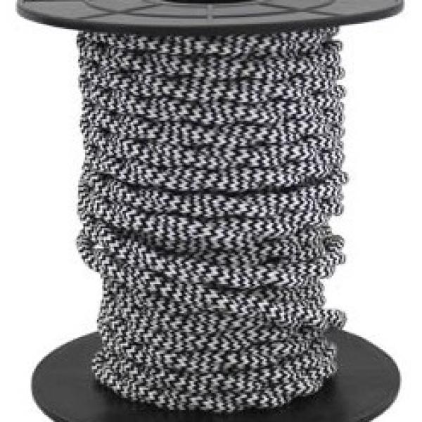 Bobine Cabo Eléctrico Têxtil Trançado 2x 0,75mm Preto/Branco (10 mts) - GSC