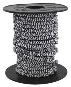 Bobine Cabo Eléctrico Têxtil Trançado 2x 0,75mm Preto/Branco (10 mts) - GSC
