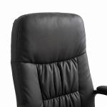 Poltrona Relax com Apoio para os Pés Estofada em PU Poltrona Relax Reclinável até 145° e Giratório 360° com Encosto Ajustável para Sala de Estar Dormitório Escritório 81x81x105cm Preto