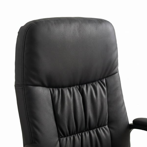 Poltrona Relax com Apoio para os Pés Estofada em PU Poltrona Relax Reclinável até 145° e Giratório 360° com Encosto Ajustável para Sala de Estar Dormitório Escritório 81x81x105cm Preto