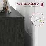 Aparador de 4 Portas Aparador de Sala com Prateleiras Ajustáveis e Pés de Madeira para Cozinha Branco e Preto 120x35x77,4 cm