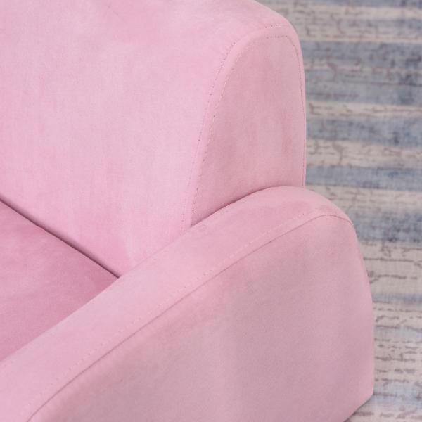 Poltrona Infantil Poltrona 2 em 1 para Crianças Dobrável em 2 Posições com Apoio de Braços e Assento Acolchoado 47x45x38cm Rosa