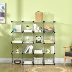 Armário Modular de Plástico Organizador de Sapatos com 16 Cubos de 30x30x30cm para Entrada Corredor 125x32x125 cm Transparente