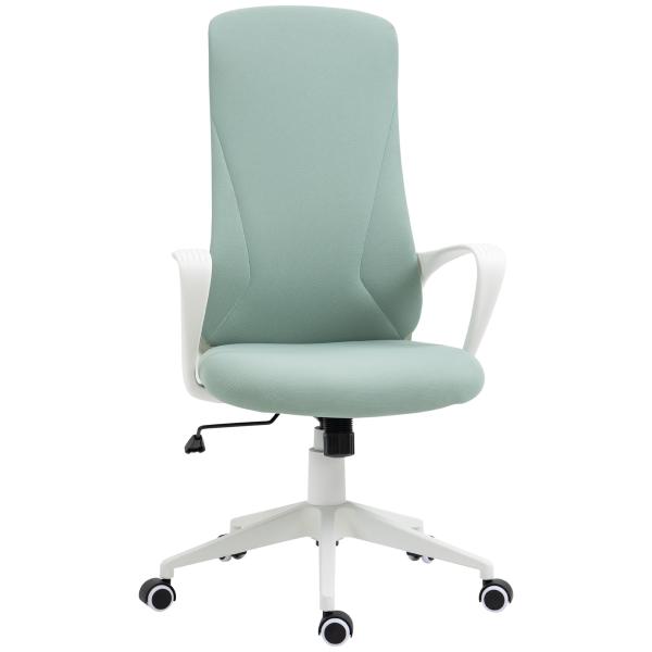 Cadeira de Escritório Ergonómica com Altura Ajustável Função de Inclinação e Encosto Alto 62x56x110 - 119,5 cm Verde