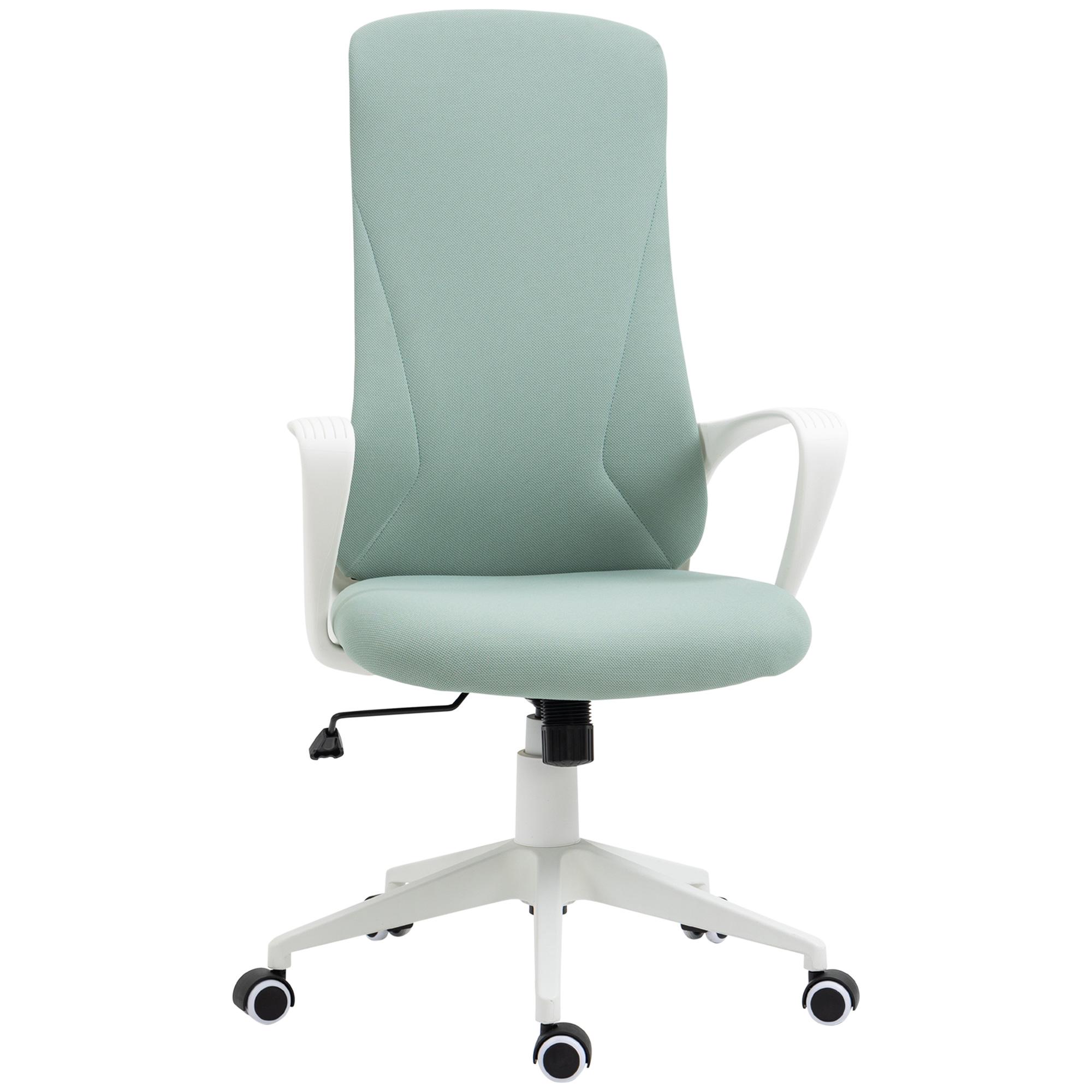 Cadeira de Escritório Ergonómica com Altura Ajustável Função de Inclinação e Encosto Alto 62x56x110 - 119,5 cm Verde