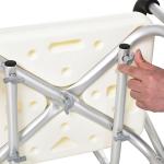 Cadeira para Duche Antiderrapante com Altura Ajustável 47x50x87 cm Branco