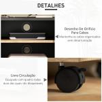 Móvel de TV com Rodas para Televisores até 42 Polegadas com 1 Porta 2 Compartimentos Abertos Prateleira 80x45x41 cm Preto